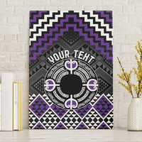 Personalised Aotearoa Niho Taniwha Motif Canvas Wall Art Violet Style