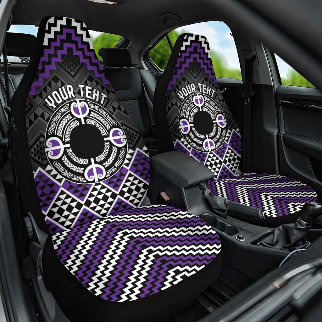 Personalised Aotearoa Niho Taniwha Motif Car Seat Cover Violet Style