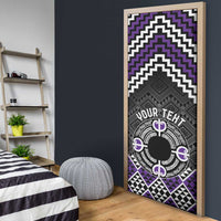 Personalised Aotearoa Niho Taniwha Motif Door Cover Violet Style - Polynesian Pride