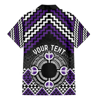 Personalised Aotearoa Niho Taniwha Motif Family Matching Mermaid Dress and Hawaiian Shirt Violet Style