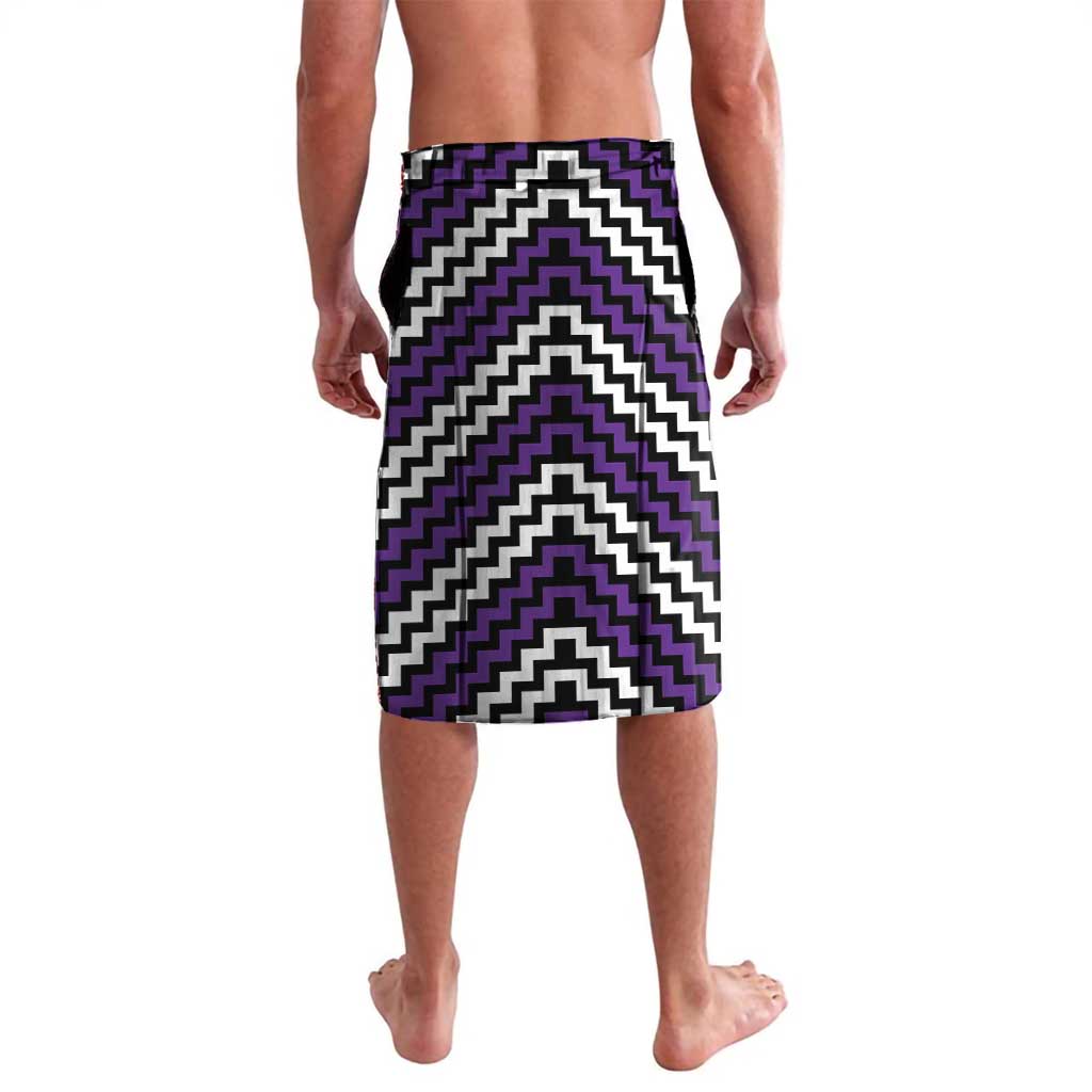 Personalised Aotearoa Niho Taniwha Motif Lavalava Violet Style
