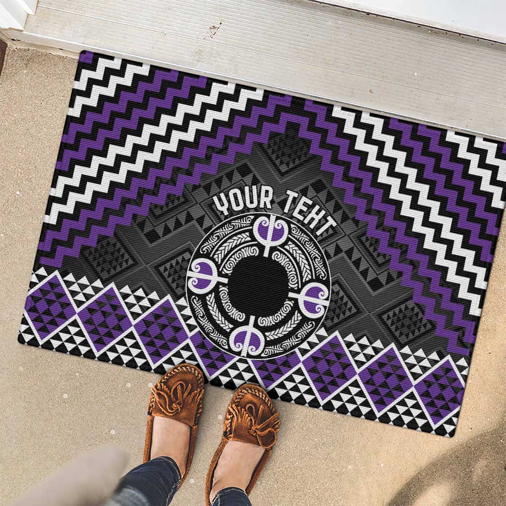 Personalised Aotearoa Niho Taniwha Motif Rubber Doormat Violet Style