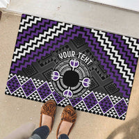 Personalised Aotearoa Niho Taniwha Motif Rubber Doormat Violet Style