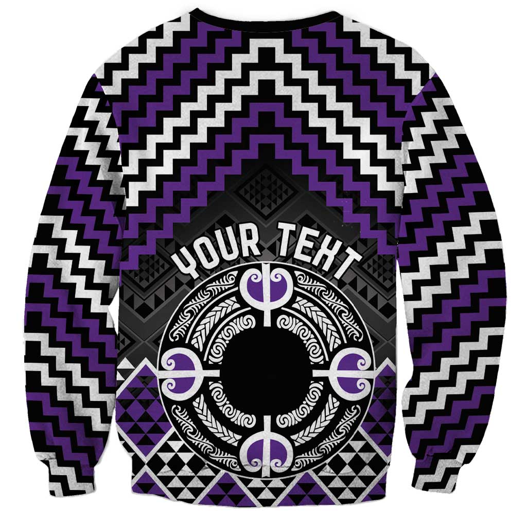 Personalised Aotearoa Niho Taniwha Motif Sweatshirt Violet Style
