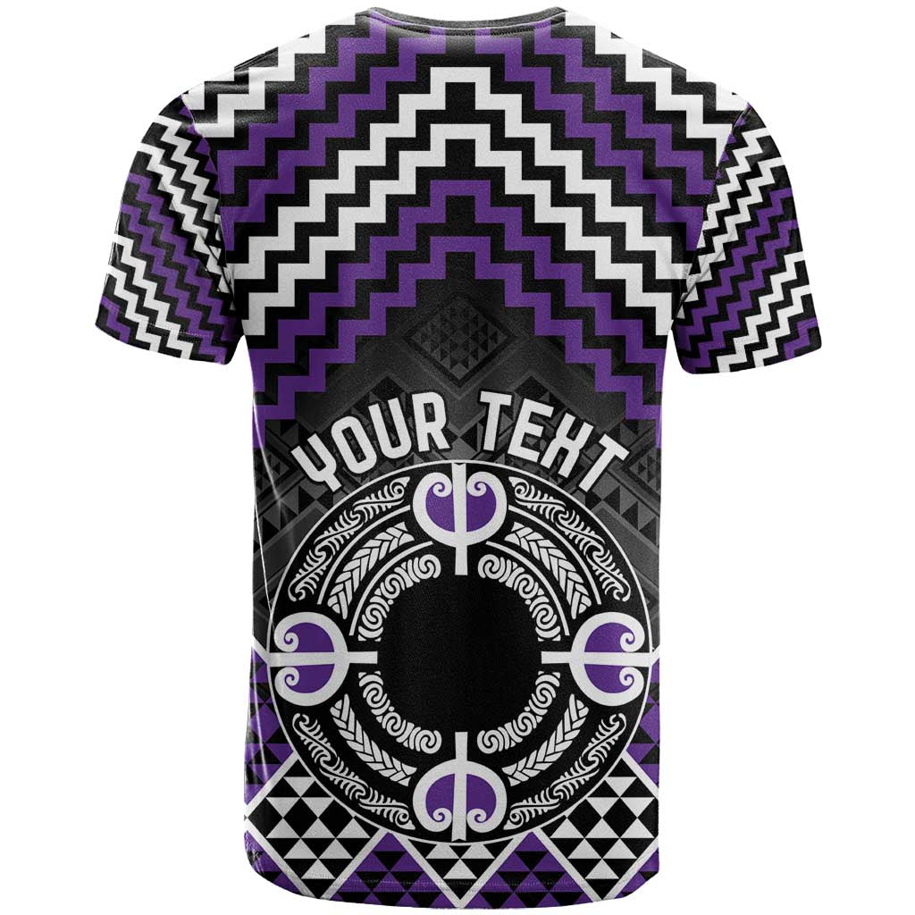 Personalised Aotearoa Niho Taniwha Motif T Shirt Violet Style