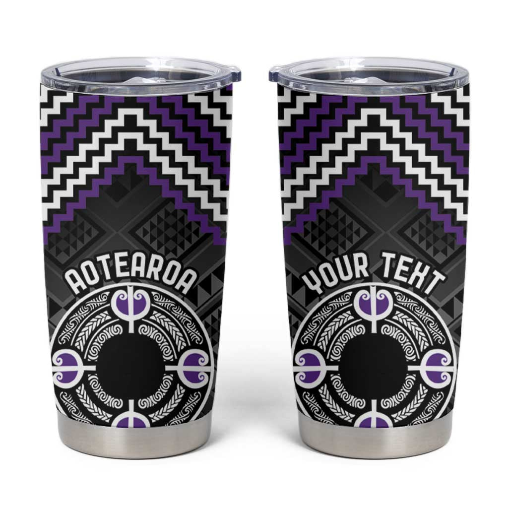 Personalised Aotearoa Niho Taniwha Motif Tumbler Cup Violet Style