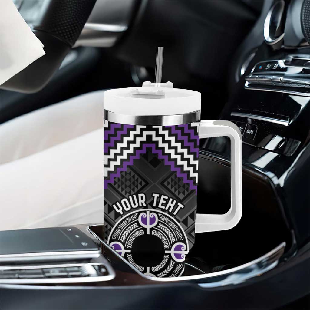 Personalised Aotearoa Niho Taniwha Motif Tumbler With Handle Violet Style