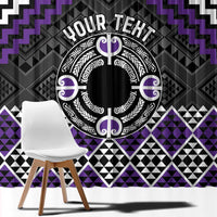 Personalised Aotearoa Niho Taniwha Motif Window Curtain Violet Style