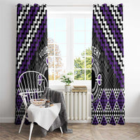 Personalised Aotearoa Niho Taniwha Motif Window Curtain Violet Style