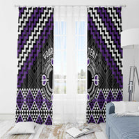 Personalised Aotearoa Niho Taniwha Motif Window Curtain Violet Style