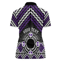 Personalised Aotearoa Niho Taniwha Motif Women Polo Shirt Violet Style