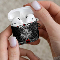 Black Aotearoa Taniko Motif AirPods Case Vintage Maori New Zealand Tribal Art Pattern - Polynesian Pride