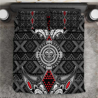 Black Aotearoa Taniko Motif Bedding Set Vintage Maori New Zealand Tribal Art Pattern