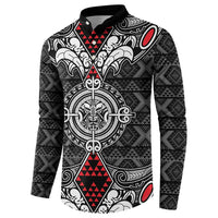 Black Aotearoa Tanilo Motif Button Sweatshirt Vintage Maori New Zealand Tribal Art Pattern
