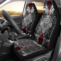 Black Aotearoa Taniko Motif Car Seat Cover Vintage Maori New Zealand Tribal Art Pattern
