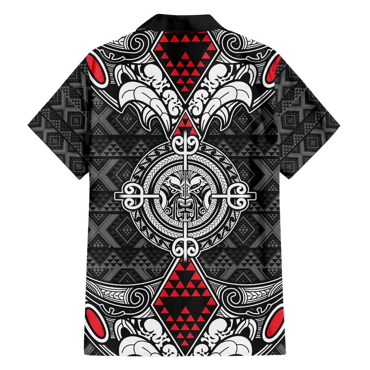 Black Aotearoa Tanilo Motif Family Matching Off The Shoulder Long Sleeve Dress and Hawaiian Shirt Vintage Maori New Zealand Tribal Art Pattern LT9 - Polynesian Pride