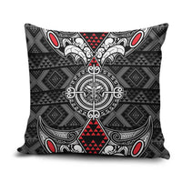 Black Aotearoa Taniko Motif Pillow Cover Vintage Maori New Zealand Tribal Art Pattern - Polynesian Pride