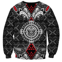Black Aotearoa Tanilo Motif Sweatshirt Vintage Maori New Zealand Tribal Art Pattern