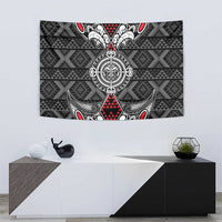 Black Aotearoa Taniko Motif Tapestry Vintage Maori New Zealand Tribal Art Pattern LT9 - Polynesian Pride