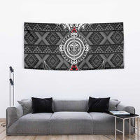 Black Aotearoa Taniko Motif Tapestry Vintage Maori New Zealand Tribal Art Pattern LT9 - Polynesian Pride