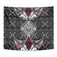 Black Aotearoa Taniko Motif Tapestry Vintage Maori New Zealand Tribal Art Pattern LT9 - Polynesian Pride