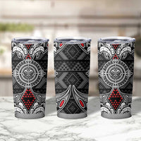 Black Aotearoa Taniko Motif Tumbler Cup Vintage Maori New Zealand Tribal Art Pattern