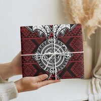 Red Aotearoa Taniko Motif Wrapping Paper Vintage Maori New Zealand Tribal Art Pattern - Polynesian Pride
