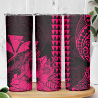 Kakau Polynesian Tribal Hawaiian Turtle Skinny Tumbler with Kanaka Maoli Pink