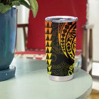 Kakau Polynesian Tribal Hawaiian Turtle Tumbler Cup with Kanaka Maoli Reggae
