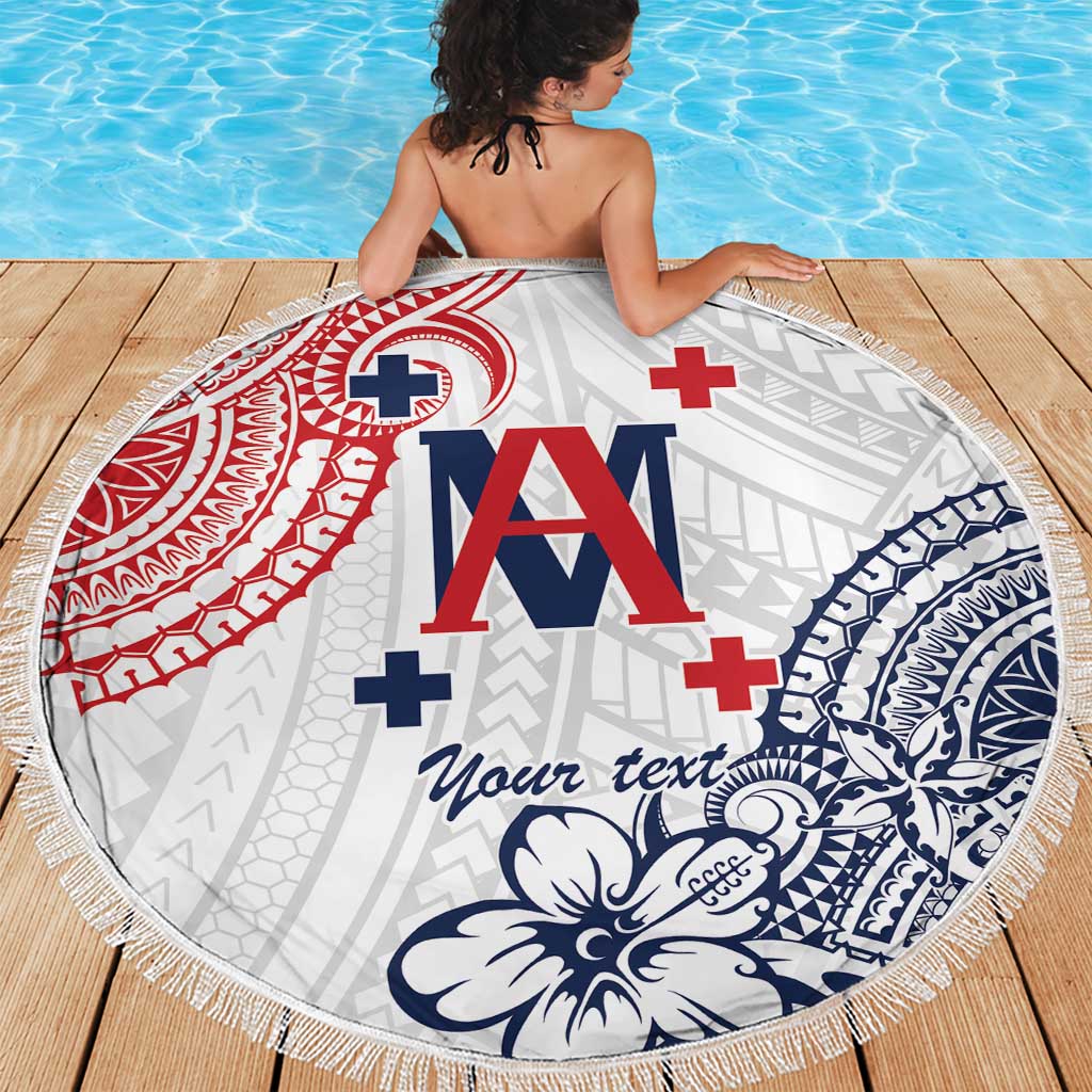 Kingdom of Uvea 1842-1860 Personalized Beach Blanket Wallis and Futuna Polynesian Tribal Pattern