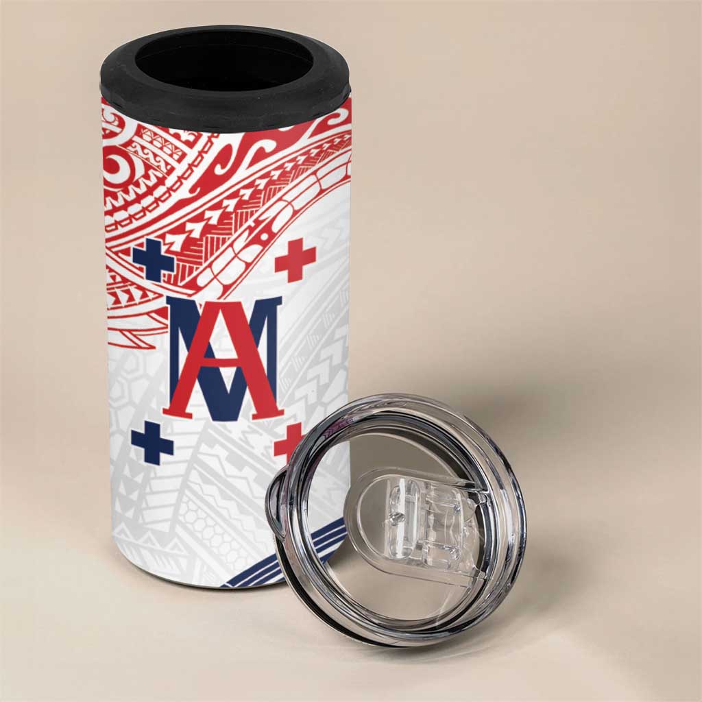 Kingdom of Uvea 1842-1860 Personalized 4 in 1 Can Cooler Tumbler Wallis and Futuna Polynesian Tribal Pattern
