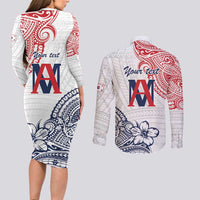 Kingdom of Uvea 1842-1860 Personalized Couples Matching Long Sleeve Bodycon Dress and Long Sleeve Button Shirt Wallis and Futuna Polynesian Tribal Pattern