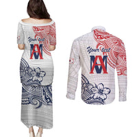 Kingdom of Uvea 1842-1860 Personalized Couples Matching Puletasi and Long Sleeve Button Shirt Wallis and Futuna Polynesian Tribal Pattern