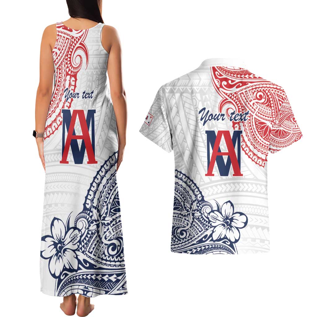 Kingdom of Uvea 1842-1860 Personalized Couples Matching Tank Maxi Dress and Hawaiian Shirt Wallis and Futuna Polynesian Tribal Pattern