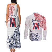 Kingdom of Uvea 1842-1860 Personalized Couples Matching Tank Maxi Dress and Long Sleeve Button Shirt Wallis and Futuna Polynesian Tribal Pattern