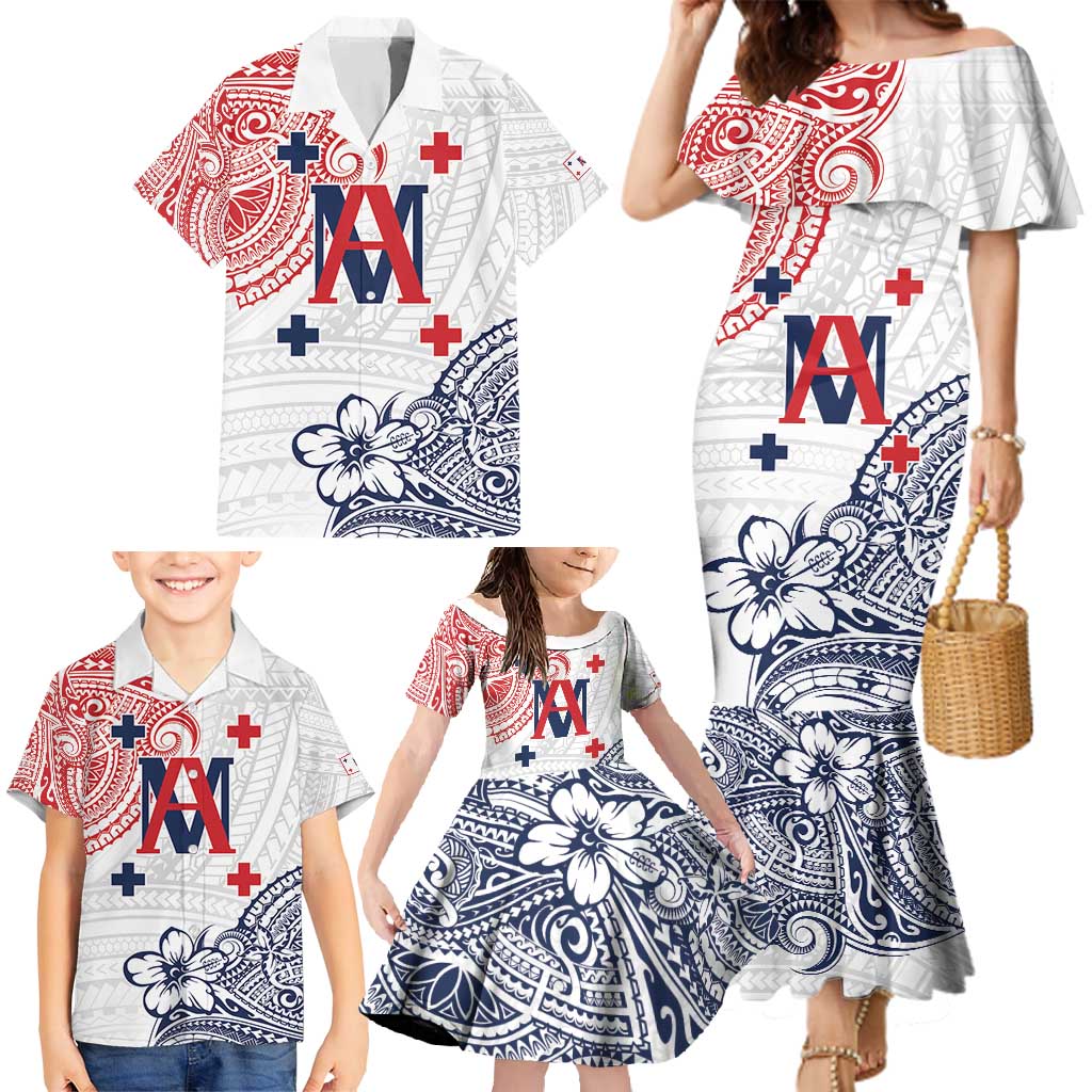Kingdom of Uvea 1842-1860 Personalized Family Matching Mermaid Dress and Hawaiian Shirt Wallis and Futuna Polynesian Tribal Pattern