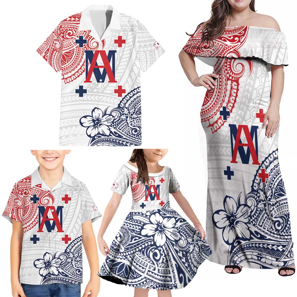 Kingdom of Uvea 1842-1860 Personalized Family Matching Off Shoulder Maxi Dress and Hawaiian Shirt Wallis and Futuna Polynesian Tribal Pattern