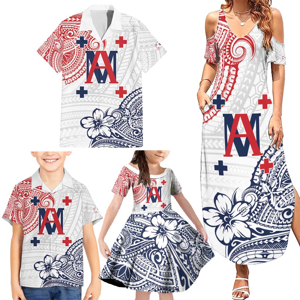 Kingdom of Uvea 1842-1860 Personalized Family Matching Summer Maxi Dress and Hawaiian Shirt Wallis and Futuna Polynesian Tribal Pattern