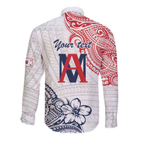 Kingdom of Uvea 1842-1860 Personalized Long Sleeve Button Shirt Wallis and Futuna Polynesian Tribal Pattern