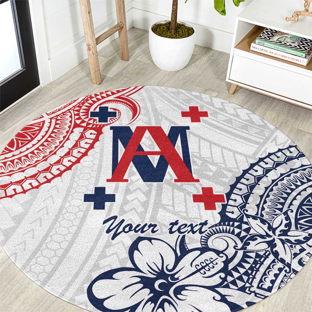 Kingdom of Uvea 1842-1860 Personalized Round Carpet Wallis and Futuna Polynesian Tribal Pattern