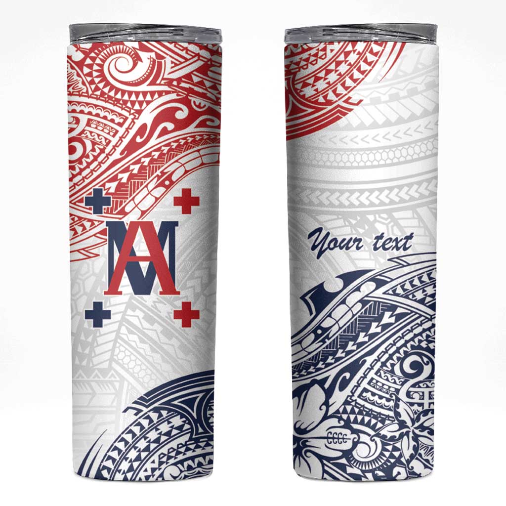 Kingdom of Uvea 1842-1860 Personalized Skinny Tumbler Wallis and Futuna Polynesian Tribal Pattern