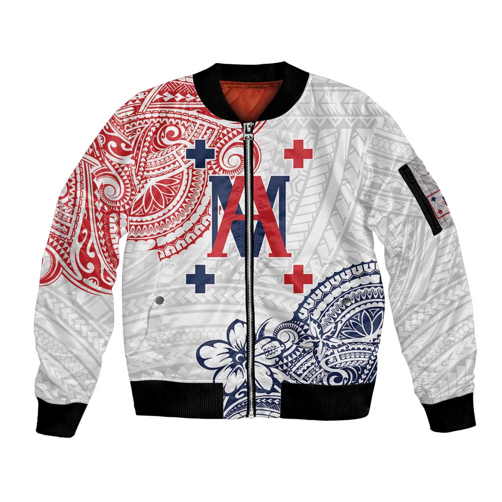 Kingdom of Uvea 1842-1860 Personalized Sleeve Zip Bomber Jacket Wallis and Futuna Polynesian Tribal Pattern