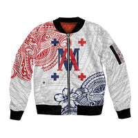 Kingdom of Uvea 1842-1860 Personalized Sleeve Zip Bomber Jacket Wallis and Futuna Polynesian Tribal Pattern