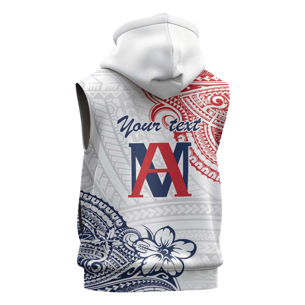 Kingdom of Uvea 1842-1860 Personalized Sleeveless Hoodie Wallis and Futuna Polynesian Tribal Pattern - Polynesian Pride