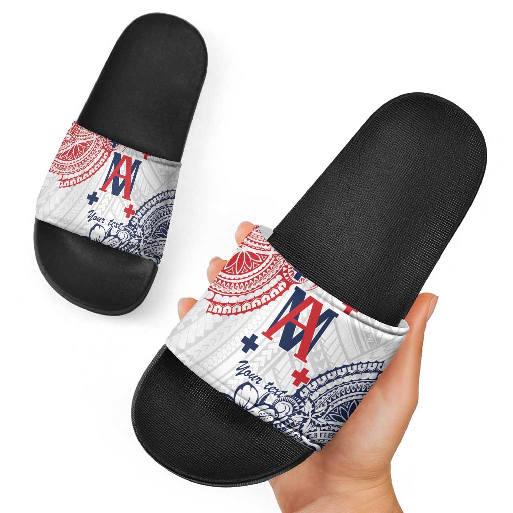 Kingdom of Uvea 1842-1860 Personalized Slide Sandals Wallis and Futuna Polynesian Tribal Pattern - Polynesian Pride