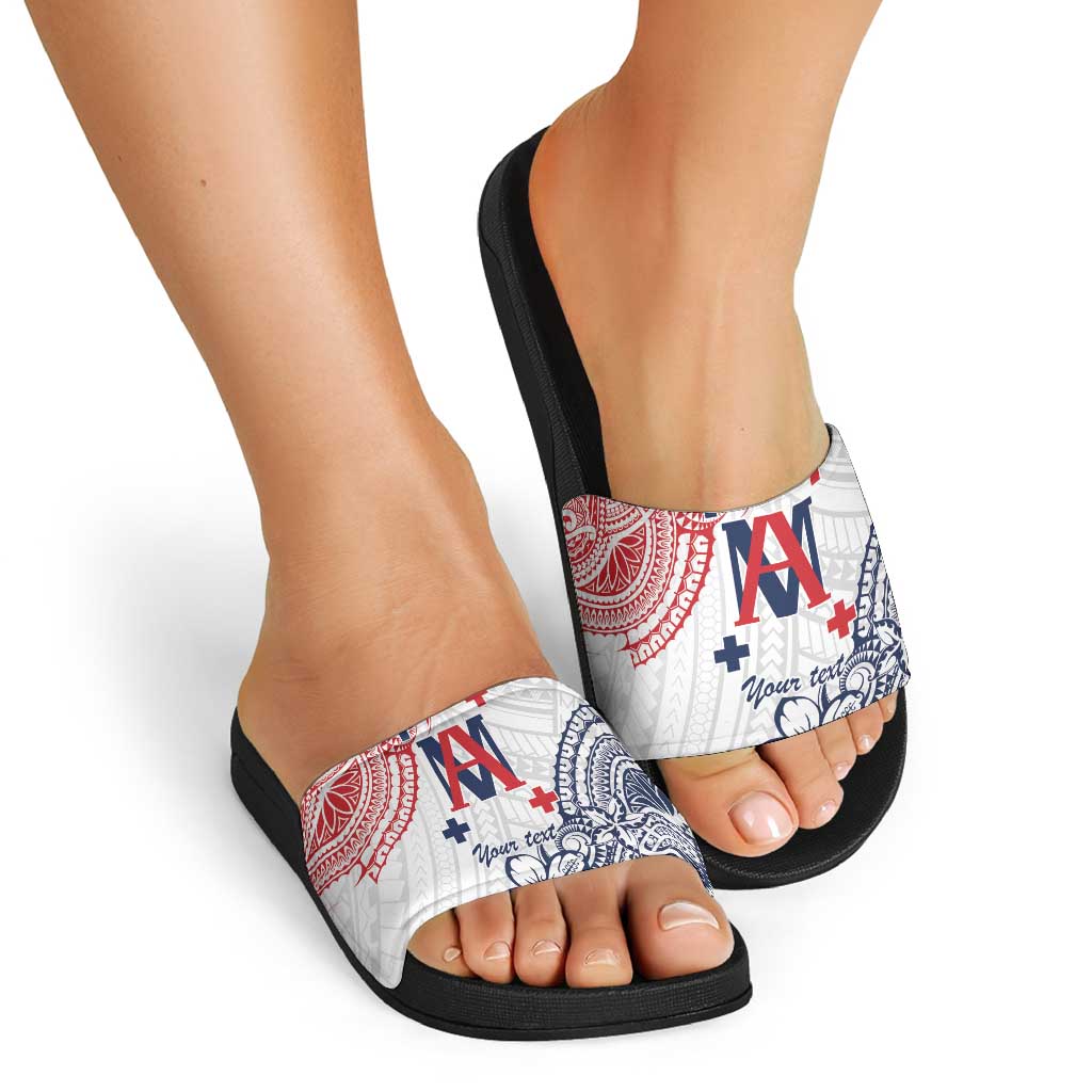 Kingdom of Uvea 1842-1860 Personalized Slide Sandals Wallis and Futuna Polynesian Tribal Pattern - Polynesian Pride