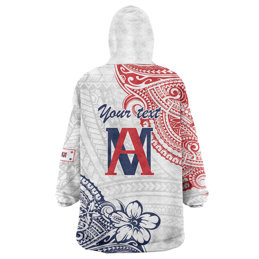 Kingdom of Uvea 1842-1860 Personalized Wearable Blanket Hoodie Wallis and Futuna Polynesian Tribal Pattern