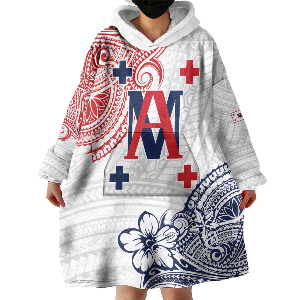 Kingdom of Uvea 1842-1860 Personalized Wearable Blanket Hoodie Wallis and Futuna Polynesian Tribal Pattern