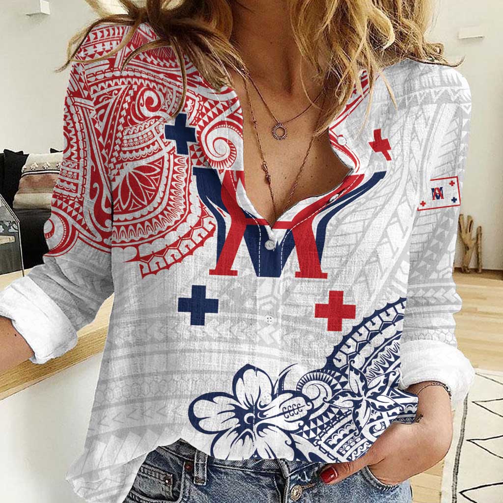 Kingdom of Uvea 1842-1860 Personalized Women Casual Shirt Wallis and Futuna Polynesian Tribal Pattern