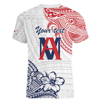 Kingdom of Uvea 1842-1860 Personalized Women V-Neck T-Shirt Wallis and Futuna Polynesian Tribal Pattern